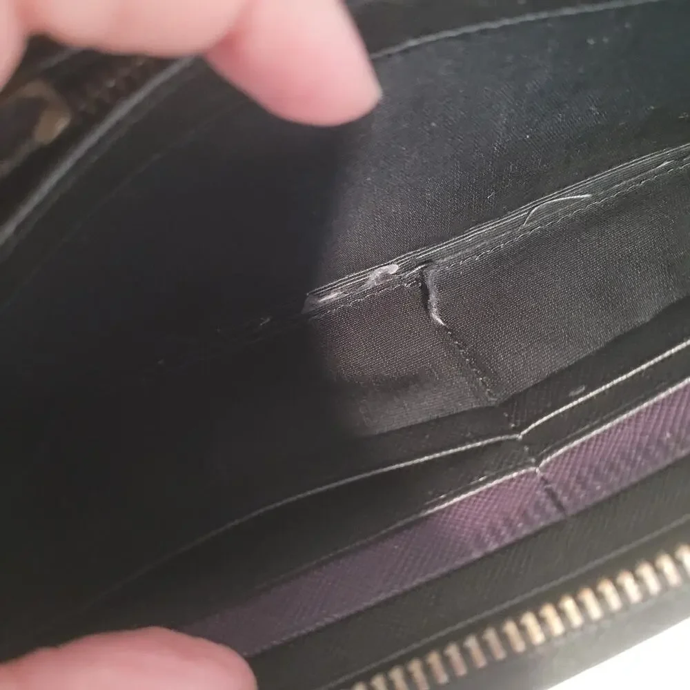 Paul Smith Black Leather Zip‎ Around Card Bill Large Wallet Long Designer